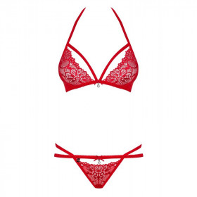 ensemble sexy rouge 838-SET-3 - Obsessive lingerie