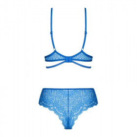 Ensemble sexy en dentelle bleu Bluellia - Obsessive Lingerie