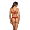 Le soutien-gorge rouge vif demi-corset push-up V-9691 - Axami