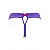 lingerie sexy : String en dentelle ouvert violet V-9688 - Axami
