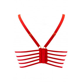 Soutien-gorge Semi-corset rouge en latex V-10071 - Axami lingerie