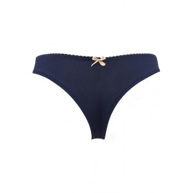 String bleu brodé V-9425 - Axami lingerie