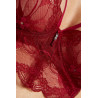 soutien-gorge femme bordeaux bralette demi corset - gorteks lingerie