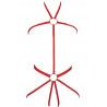 Lingerie sexy : Body harnais rouge V-06 - Axami Lingerie couleur rouge Taille (bas) S/M