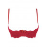 lingerie sexy : Soutien-gorge redresse seins ouvert rougeV-9801 - Axami Lingerie taille (haut) 80C couleur rouge