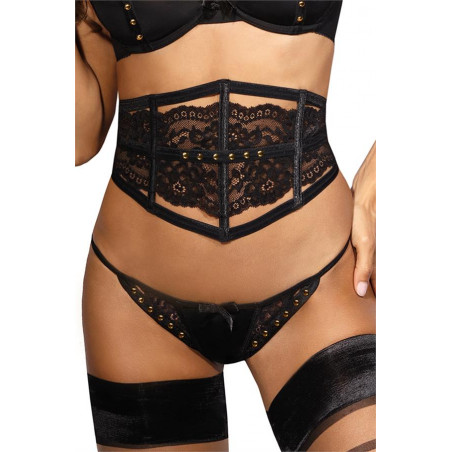 Semi-corset serre taille noir V-9782 - Axami lingerie