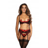 lingerie sexy : porte-jarretelle rouge sexy V-9882 - Axami Lingerie Taille (bas) XS couleur rouge