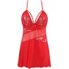 lingerie sexy : nuisette sexy rouge et son string assorti V-10469 - Axami Lingerie Taille (bas) XS couleur rouge