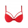 Lingerie féminine : Soutien-gorge rouge push-up Clouté V-10331 - Axami Lingerie taille (haut) 80C couleur rouge