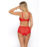 Lingerie féminine : Culotte taille haute rouge pour femme, en dentelle, Jenny - Pari Pari Lingerie Taille (bas) 38 couleur rouge