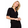 pyjama femme homewear : haut de pyjama tricoté femme LA116 - couleur noir - Lalupa couleur noir Taille (bas) S