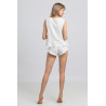 Homewear : Top de pyjama écru 100% coton pour femme LA052 - LALUPA Taille (bas) S couleur Ecru