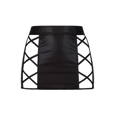 Jupe sexy noir effet cuir V-8409 - Axami Lingerie