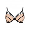 Lingerie féminine : Soutien-gorge push-up Beige noir V-7001 Zerphyr  - Axami lingerie taille (haut) 80C