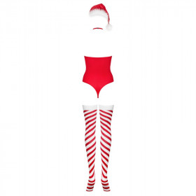 Body sexy rouge de Noël Kissmass - Obsessive Lingerie