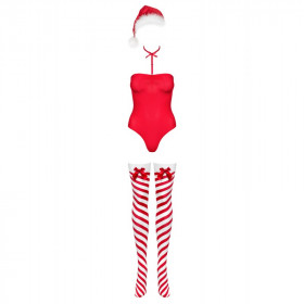Body sexy rouge de Noël Kissmass - Obsessive Lingerie