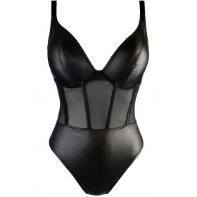 Body femme en latex noir  V-10590 - Axami Lingerie
