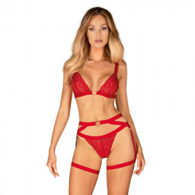 Harnais sexy rouge Elianes - Obsessive Lingerie