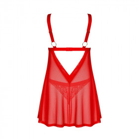 Nuisette sexy rouge babydoll Elianes - Obsessive Lingerie