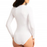 Lingerie féminine : Body manche longue Sarah - Gorteks Lingerie couleur blanc Taille (bas) S