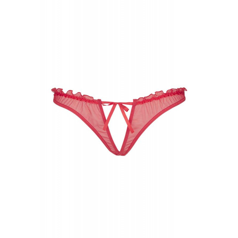 Lingerie sexy : String ouvert rouge V-6448 Magenta - Axami Lingerie Taille (bas) S couleur rouge