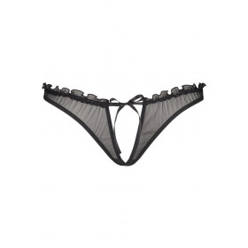 Culotte ouverte noire  V-6458 Charbon - Axami lingerie