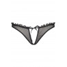 Lingerie sexy ouverte : Culotte ouverte noire ouverte V-6458 Charbon - Axami lingerie couleur noir Taille (bas) S