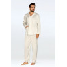 Homewear homme : Pyjama en satin écru pour homme (2 pièces) - Dkaren Taille (bas) M couleur Ecru