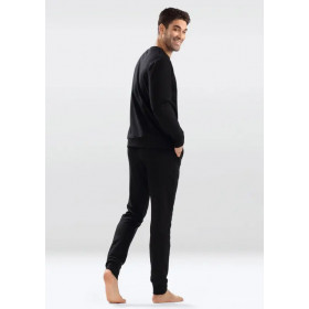 Pyjama noir en coton 2 pièces  JUSTIN - Dkaren