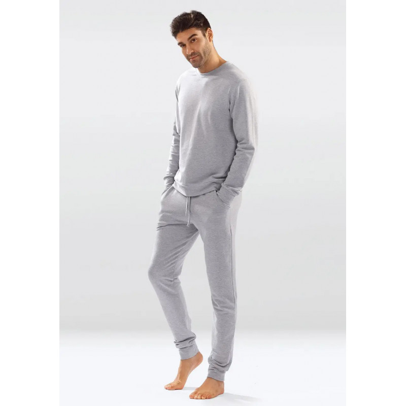 Pyjama gris en coton 2 pièces JUSTIN - Dkaren Pyjama gris en coton 2 pièces JUSTIN - Dkaren