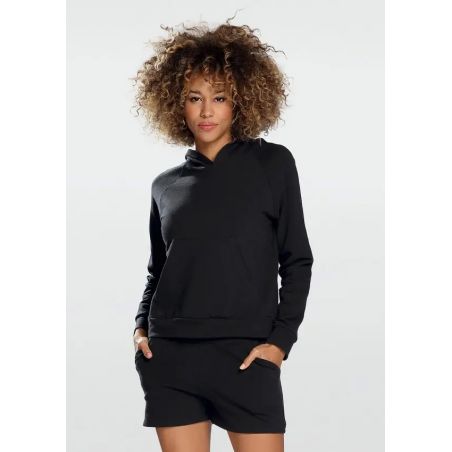Pyjama femme en coton noir KOKO - DKaren