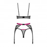 Ensemble sexy noir avec porte-jarretelle Novenes - Obsessive Lingerie