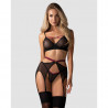 Ensemble sexy noir avec porte-jarretelle Novenes - Obsessive Lingerie