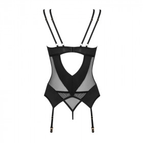 Corset noir et transparent Nesari - Obsessive Lingerie