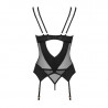 Corset noir et transparent Nesari - Obsessive Lingerie