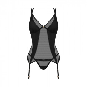Corset noir et transparent Nesari - Obsessive Lingerie