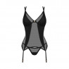 Corset noir et transparent Nesari - Obsessive Lingerie