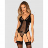 Corset noir et transparent Nesari - Obsessive Lingerie