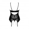 Corset sexy noir avec effet wetlook Norides - Obsessive Lingerie