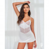Lingerie sexy : Nuisette sexy blanche Alissium - Obsessive Lingerie
