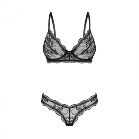 Ensemble sexy en dentelle noire Périsia 2 pièces - Obsessive Exquisite
