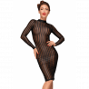 Mode sexy : Robe classique en tulle élastique F182 - Noir Handmade