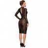 Mode sexy : Robe classique en tulle élastique F182 - Noir Handmade