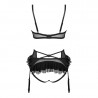 Ensemble sexy noir avec porte-jarretelle wetlook Rafaella - Beauty Night