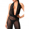 Combinaison noire et transparente Luminara F350 - Noir Handmade
