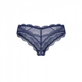 Lingerie ouverte : String bleu ouvert Nightly - Obsessive Lingerie