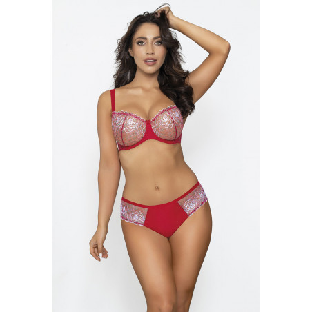 Culotte brésilienne rouge en dentelle Candice - Pari Pari Lingerie