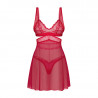 Lingerie sexy : Babydoll rouge et son string Cupide Desir - Obsessive Lingerie