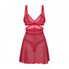 Lingerie sexy : Babydoll rouge et son string Cupide Desir - Obsessive Lingerie