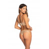 Lingerie féminine - String beige brillant V-10318 - Axami Lingerie